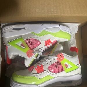 Jordan White and Green Retro Sneakers